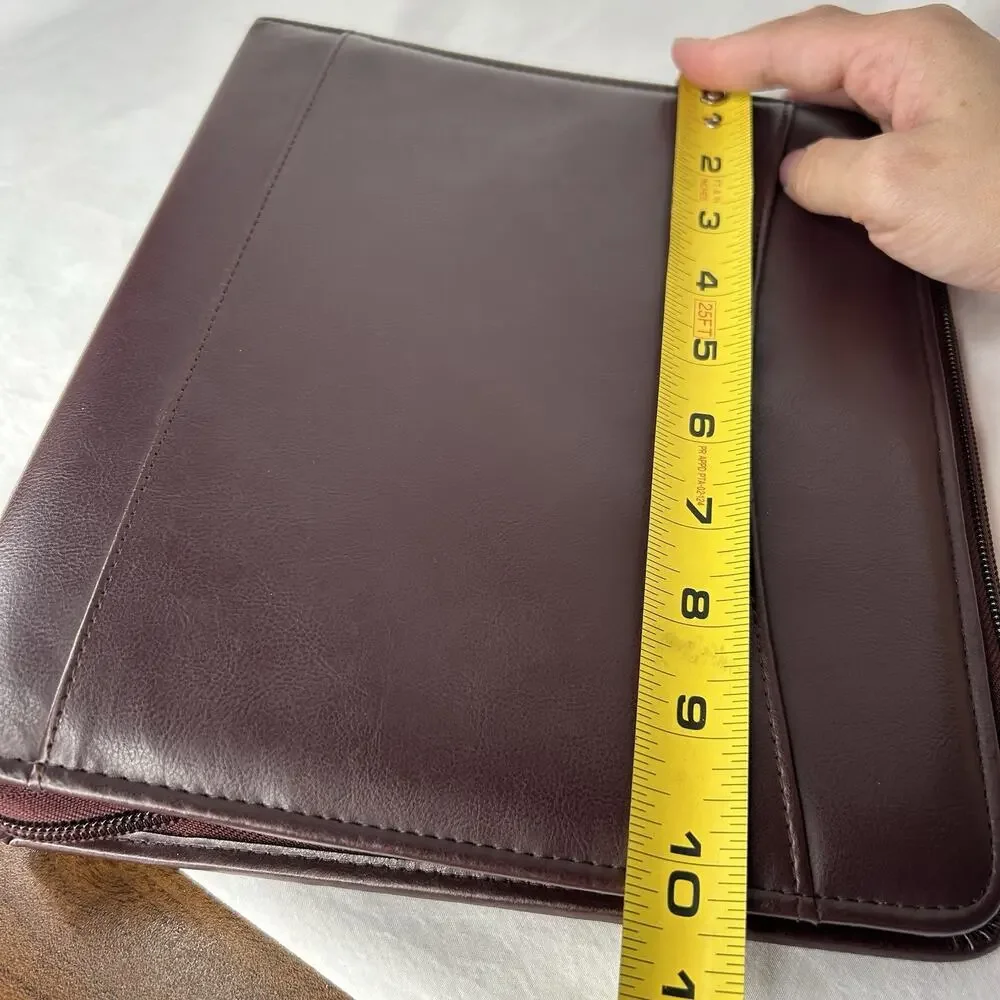 Franklin Covey Burgundy Medium Zip Around 7 Ring Planner 10” x 8.5”